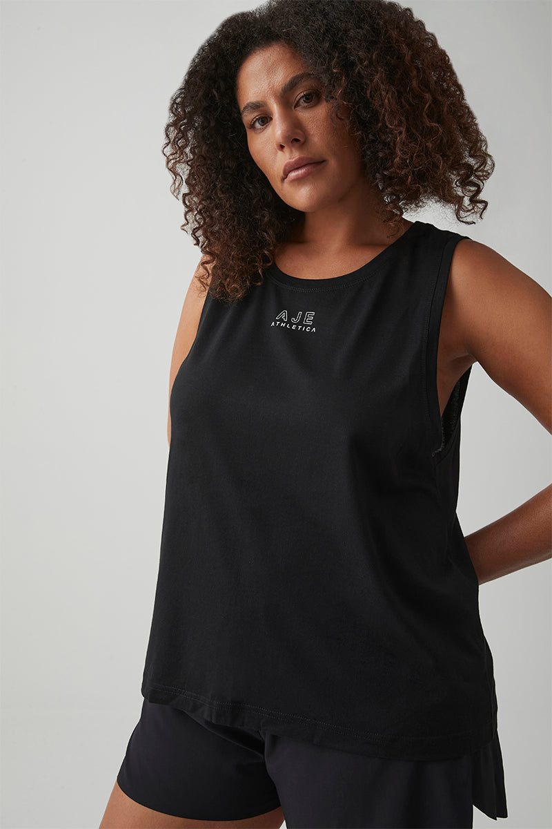 Tencel Training Tank 151 | Black | AJE ATHLETICA – AJE ATHLETICA AU