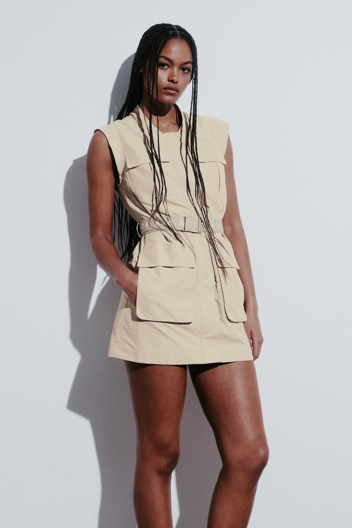 Belted Cargo Mini Dress 819