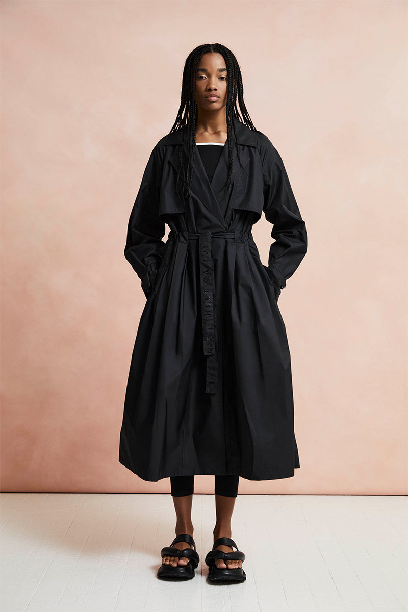 Pleated Trench Coat 703 | Black | AJE ATHLETICA – AJE ATHLETICA AU