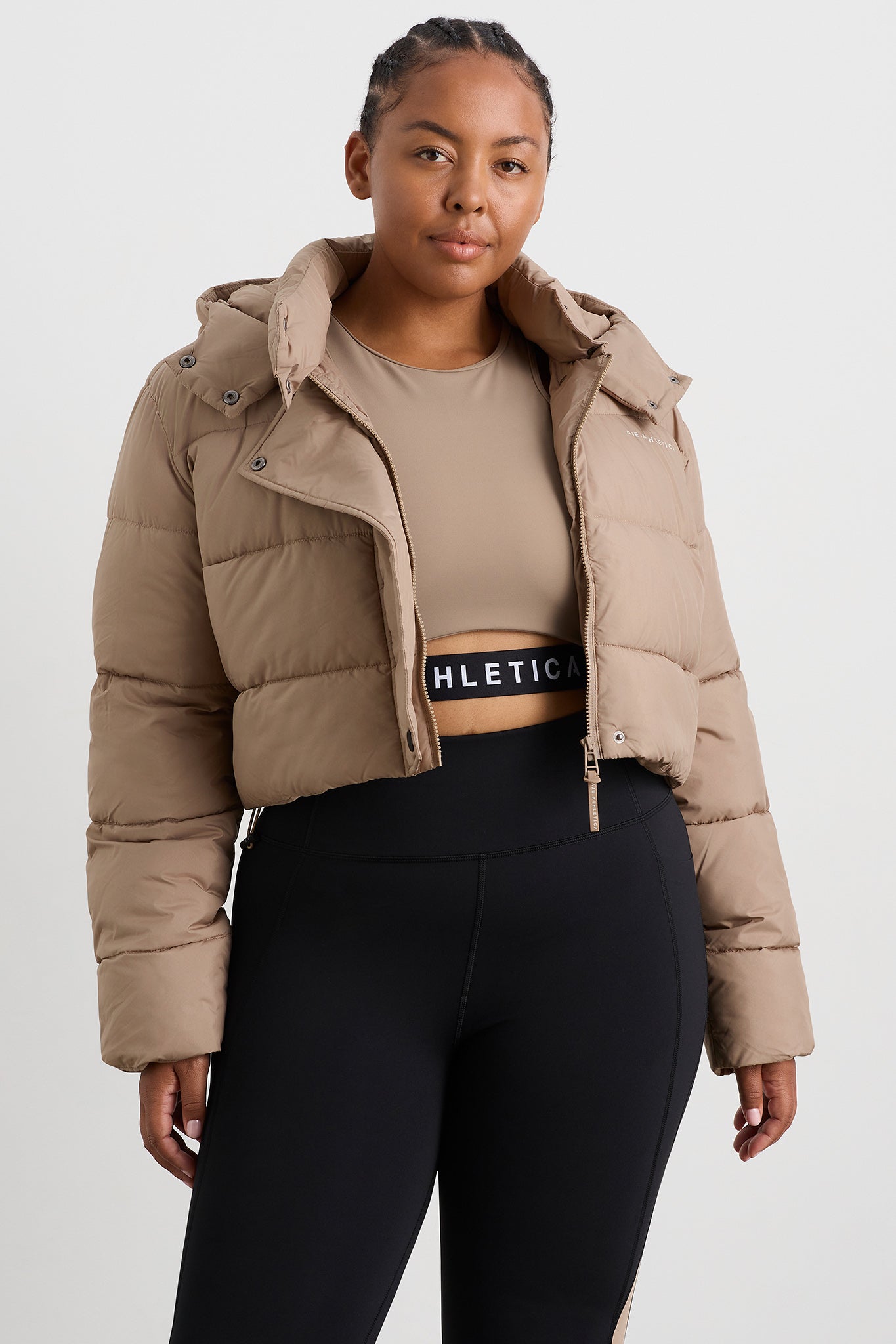 Cropped Hooded Puffer Jkt 764 | Dune | AJE ATHLETICA – AJE ATHLETICA AU